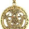 Bronze Extra Large Cut Out Moon Pentacle Pentagram Pendant