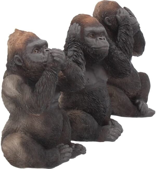 Magicun N.Giftware~Three Wise Gorillas Figurine 13.5cm Black