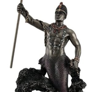 Magic  Collection~Olokun Owner of The Deep Sea Bronze Finish Statue