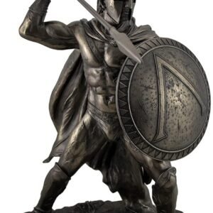Magicun  Collection~Large Spartan King Leonidas with Sword and Shield Bronzed Statue