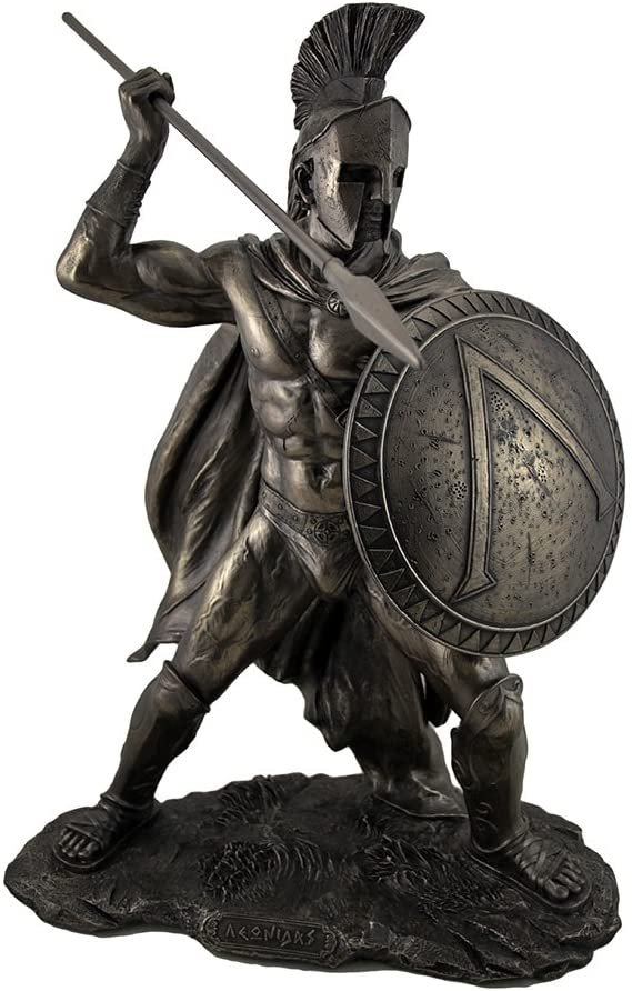 Magicun  Collection~Large Spartan King Leonidas with Sword and Shield Bronzed Statue