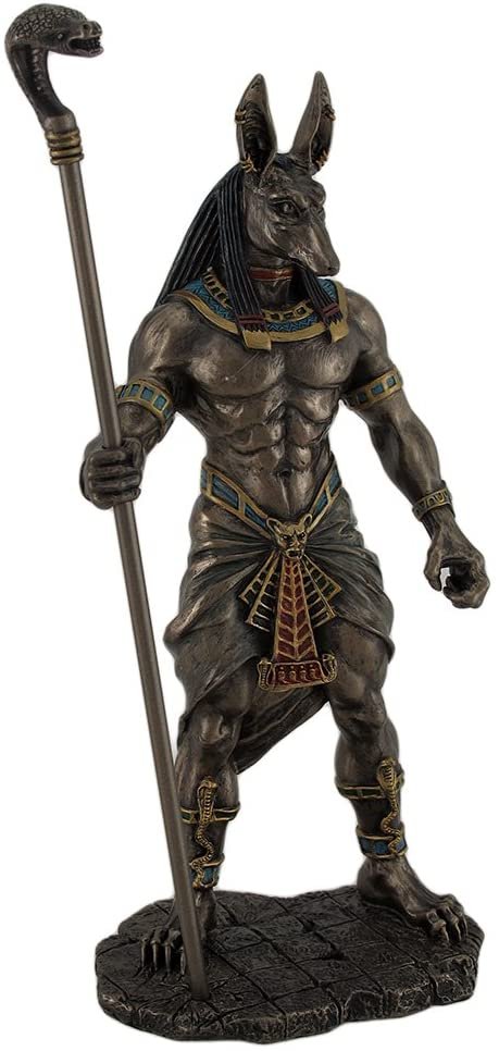 Magicun  Collection~Anubis Holding Cobra Head Scepter Statue