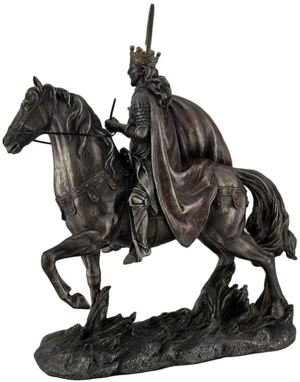 Magic  Collection~King Arthur on Horseback Bronze Finished Statue