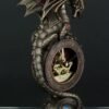Magic  Collection~Steampunk Dragon Bronze Finish Table Clock with Moving Clockworks
