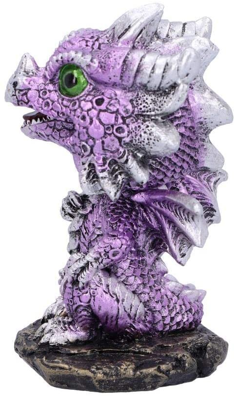 Magicun N.Giftware~Bobling Purple Metallic Dragon Bobble Head Figurine, Polyresin, 9.5cm