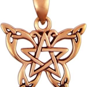 Copper Small Butterfly Pentacle Pentagram Pendant