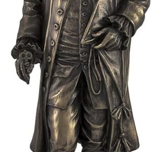 Magic  Collection~Bronzed Founding Father Benjamin Franklin Holding Kite Statue