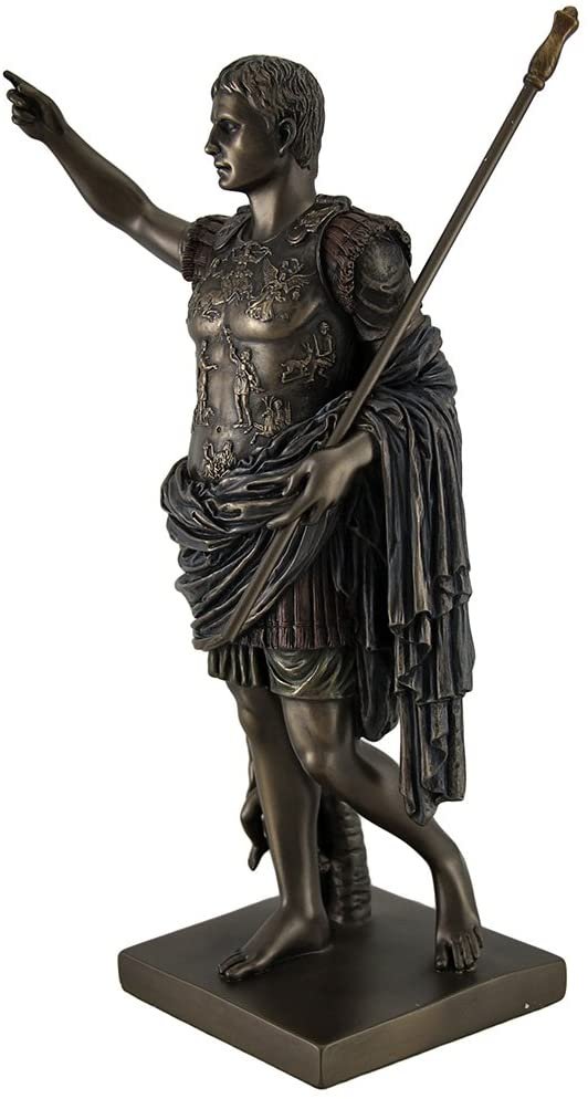 Magicun  Collection~Augustus of Prima Porta Bronze Finish Augustus Caesar Statue 12 Inch