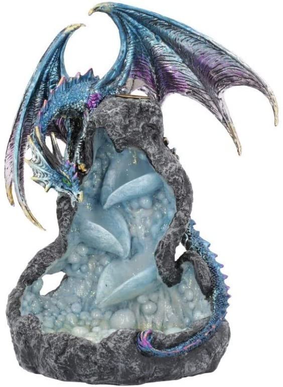 Fantasy Collection~ Dragons Intrigue Backflow Incense Burner 21.5cm, Blue