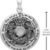 Sterling Silver Moon Goddess Pentacle Pendant with Natural White Moonstone; 1 Inch Diameter