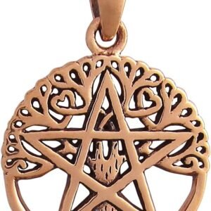 Copper Small Cut Out Tree Pentacle Pentagram Pendant
