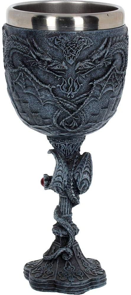 Fantasy Collection~ Protector Goblet 18.75cm, Resin w/Stainless Steel Insert, Black