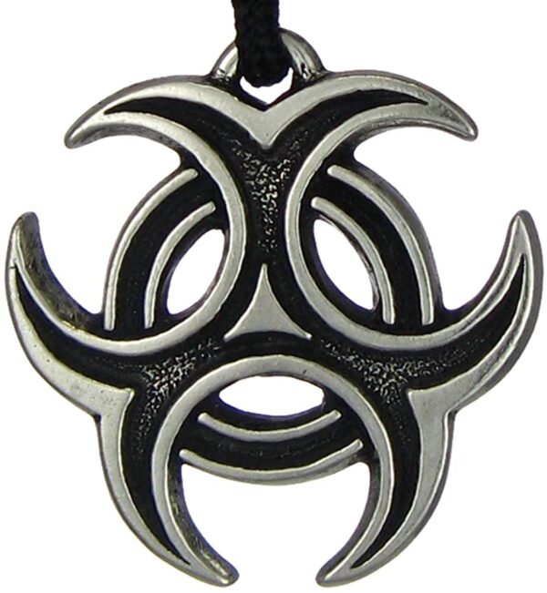 Soloman Pentant~Pewter Crescent Triple Moon Goddess Pendant Necklace