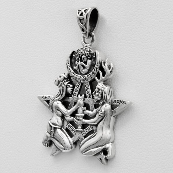 Sterling Silver Great Rite Pentacle Pentagram Pendant