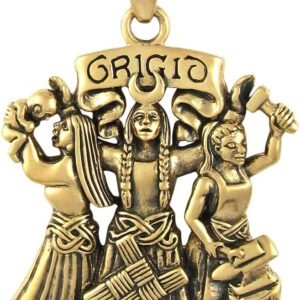 Bronze Celtic Goddess Brigid Pendant