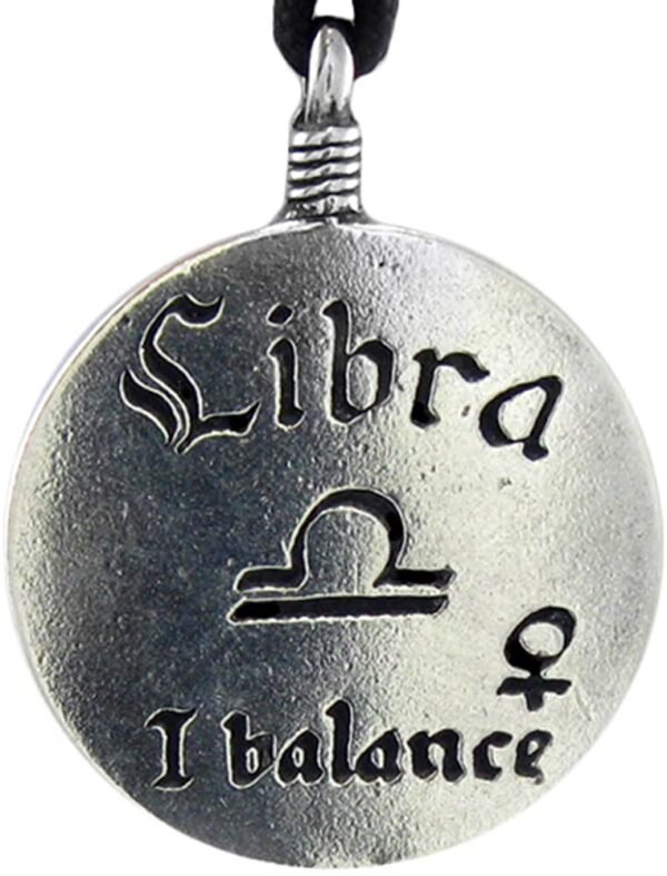 Soloman Pentant~Pewter Libra"The Scales" Zodiac Sign Astrology Pendant