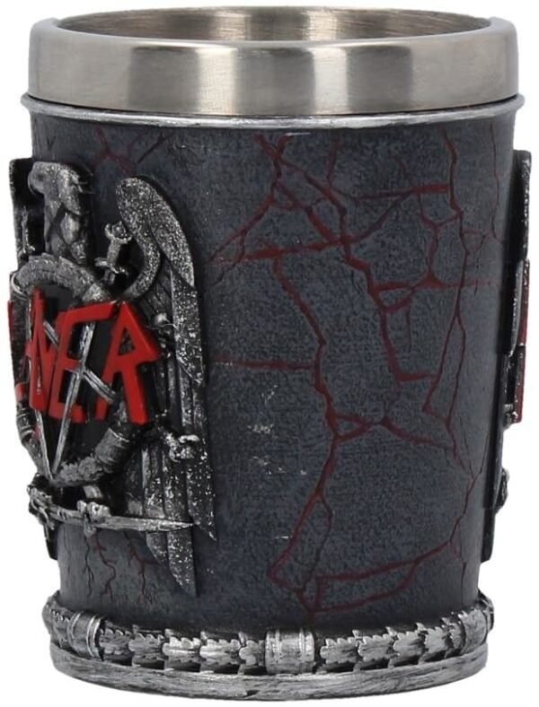Band Merchandise~ B4132M8 Slayer Shot Glass 7cm Black, Resin w/Stainless Steel Insert