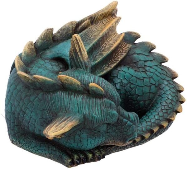 Fantasy Collection~ Dozing Dragon Figurine 22.8cm, Resin, Green, One Size