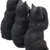 Animal Collection~ Three Wise Cats 9.5cm Figurine, Resin, Black