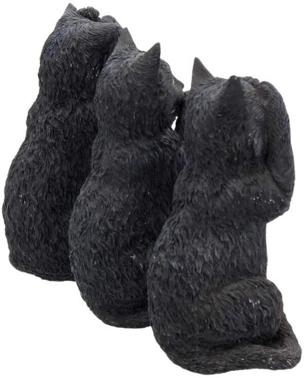 Animal Collection~ Three Wise Cats 9.5cm Figurine, Resin, Black