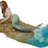 Magic  Collection~Zeckos Veronese Resin Statues Waiting by Selina Fenech Mermaid Laying On The Beach Statue 10.25 X 3.5 X 4.5 Inches Multicolored