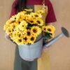 Witchcraft~SNAIL GARDEN Artificial Sunflower, 6 Bunches Silk Sunflowers Bouquet-7 Heads 3" Real Looking Fake Helianthus Per Pack with Green Leaves for Home Office Wedding Garden Party Decoration