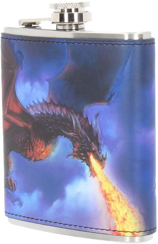 Artist Collections~ Fire in the Sky James Ryman Hip Flask 13cm Blue