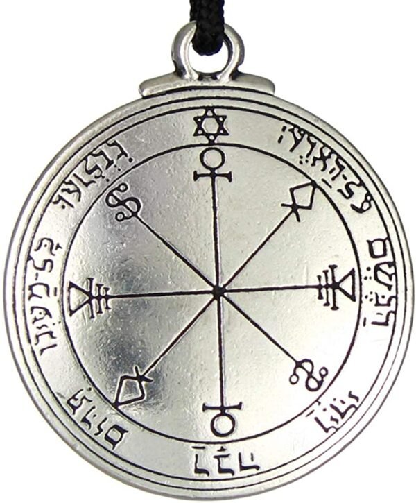 Soloman Pentant~Pewter Pentacle of The Moon Talisman Pendant from The Key of Solomon