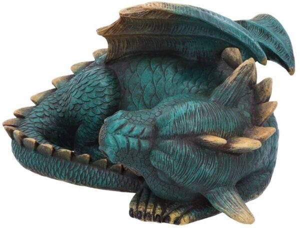 Fantasy Collection~ U4815P9 Forty Winks Dragon Figurine 29cm, Resin, Green, One Size