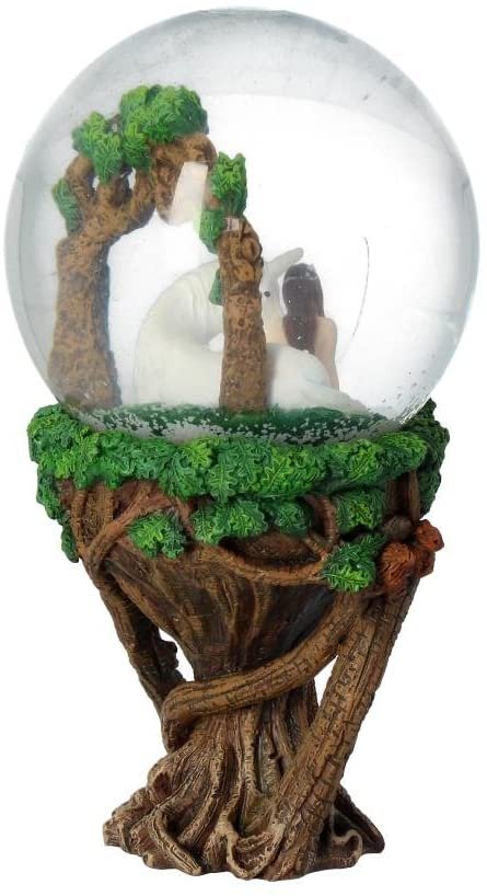 Artist Collections~ Pure Heart Anne Stokes Snowglobe 21cm Green, Resin, 18cm