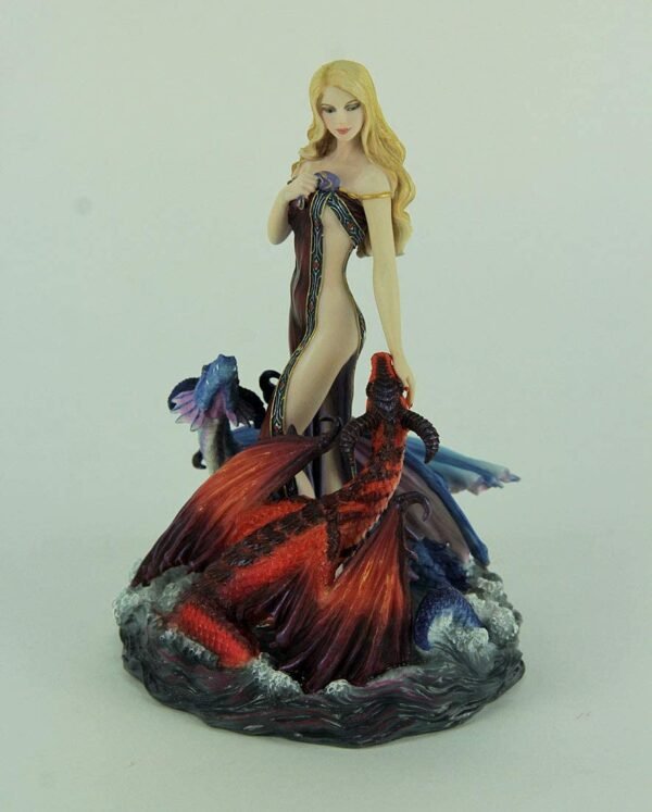 Magic  Collection~Resin Statues James Ryman Dragon Bathers Statue 4.5 X 7.5 X 4 Inches Red