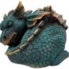 Fantasy Collection~ Dozing Dragon Figurine 22.8cm, Resin, Green, One Size