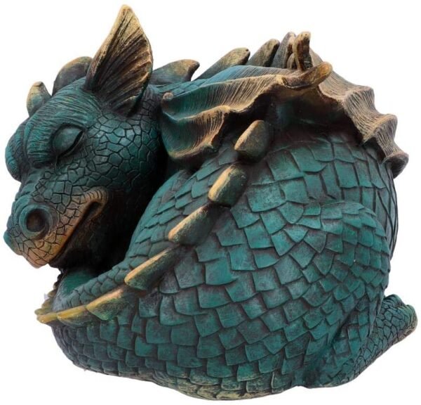 Fantasy Collection~ Dozing Dragon Figurine 22.8cm, Resin, Green, One Size