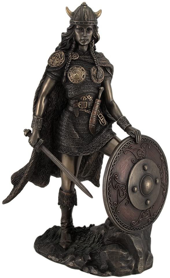 Magicun  Collection~Viking Shieldmaiden Bronze Finished Statue Norse Mythology