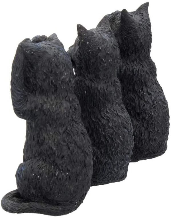 Animal Collection~ Three Wise Cats 9.5cm Figurine, Resin, Black
