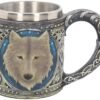 Animal Collection~ Lone Wolf Tankard Mug 15.4cm Silver