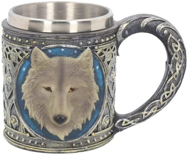Animal Collection~ Lone Wolf Tankard Mug 15.4cm Silver