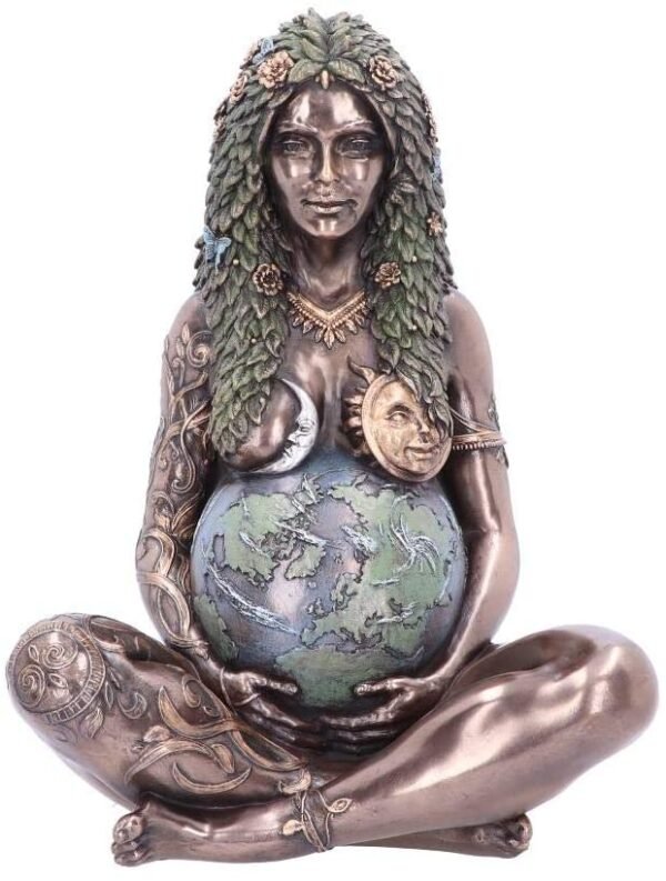 Mythology Collection~ Ethereal Mother Earth Gaia Art Statue Figurine, Polyresin, Bronze, 30cm