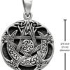 Sterling Silver Small Moon Pentacle Pentagram Pendant