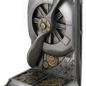 Magic  Collection~Steampunk Metallic Steel/Brass Finished Plane Propeller Single Bookend