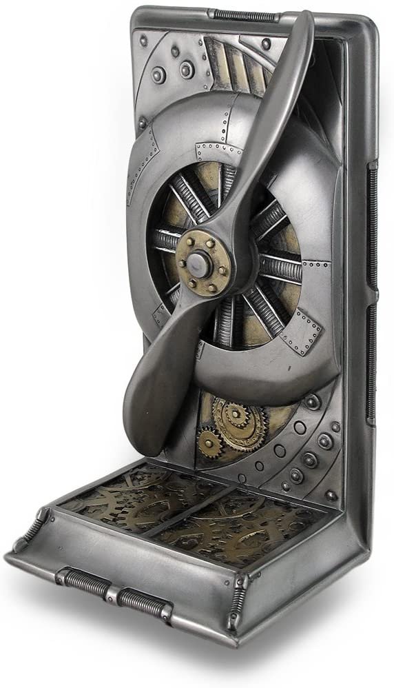 Magic  Collection~Steampunk Metallic Steel/Brass Finished Plane Propeller Single Bookend