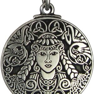 Soloman Pentant~Pewter Celtic Goddess Brigid Pendant Necklace