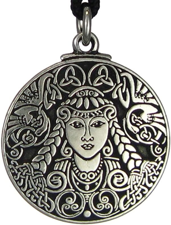 Soloman Pentant~Pewter Celtic Goddess Brigid Pendant Necklace