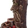Light Collection~Wisest Dryad Tree Spirit Green Man Backflow Incense Burner, Polyresin, Brown, One Size