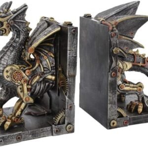Steampunk Collection~Dracus Machina Bookends 27cm, Bronze