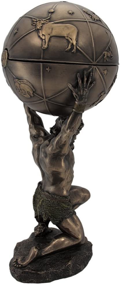 Magic  Collection~Kneeling Atlas Holding Heavens Statue/Trinket Box