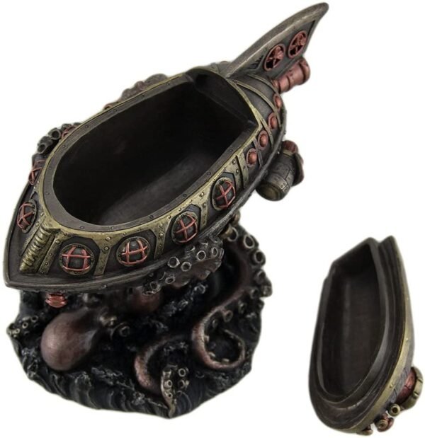 Magic  Collection~Steampunk Submarine Vs. Octopus Decorative Trinket Stash Box