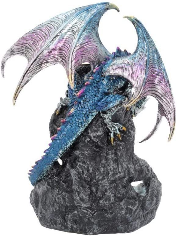 Fantasy Collection~ Dragons Intrigue Backflow Incense Burner 21.5cm, Blue