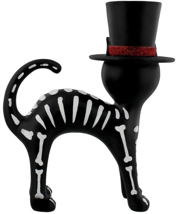 Grindstore Day Of The Dead Cat In The Hat Black Ornament 20cm