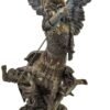 Magic  Collection~Bronze St. Michael Slaying Lucifer Statue with Colored Accents